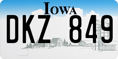 IA license plate DKZ849