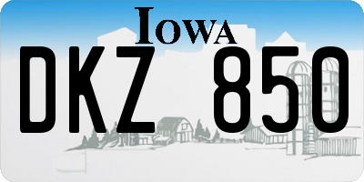 IA license plate DKZ850
