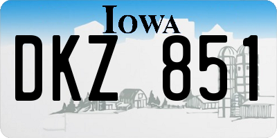 IA license plate DKZ851