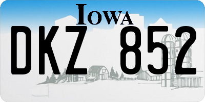IA license plate DKZ852