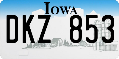 IA license plate DKZ853