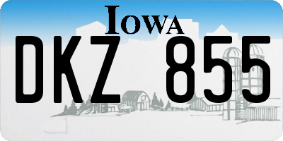 IA license plate DKZ855