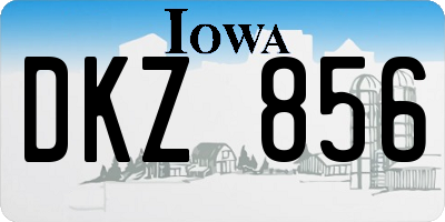IA license plate DKZ856