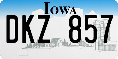 IA license plate DKZ857