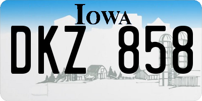 IA license plate DKZ858