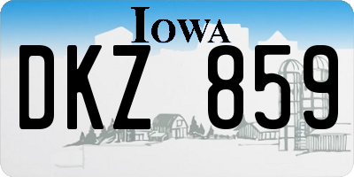 IA license plate DKZ859