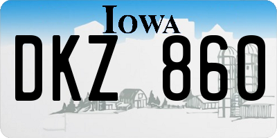 IA license plate DKZ860