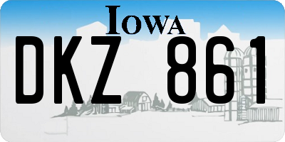 IA license plate DKZ861