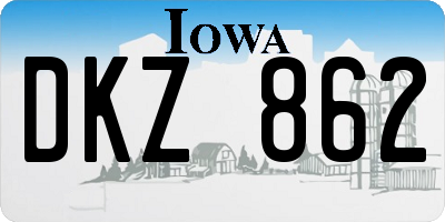 IA license plate DKZ862