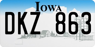 IA license plate DKZ863