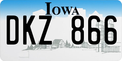 IA license plate DKZ866