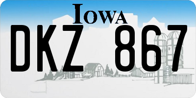 IA license plate DKZ867