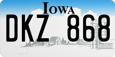 IA license plate DKZ868