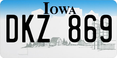 IA license plate DKZ869