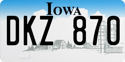 IA license plate DKZ870