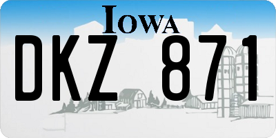 IA license plate DKZ871