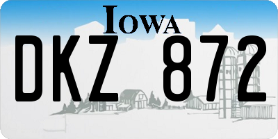 IA license plate DKZ872