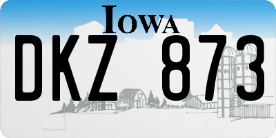 IA license plate DKZ873