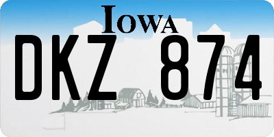 IA license plate DKZ874
