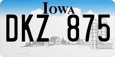 IA license plate DKZ875