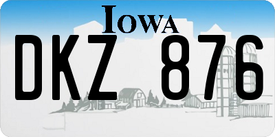 IA license plate DKZ876