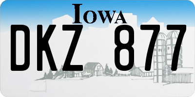 IA license plate DKZ877