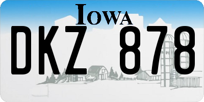 IA license plate DKZ878