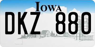 IA license plate DKZ880