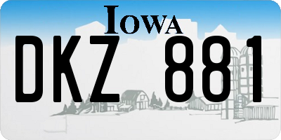 IA license plate DKZ881