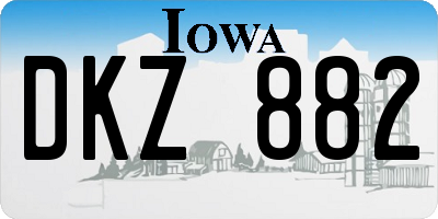 IA license plate DKZ882
