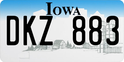IA license plate DKZ883