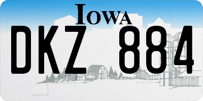 IA license plate DKZ884