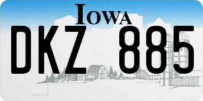 IA license plate DKZ885