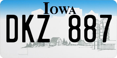 IA license plate DKZ887