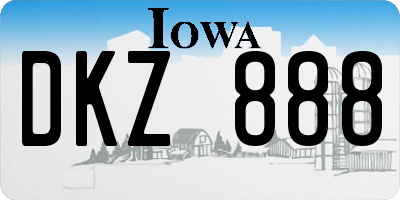 IA license plate DKZ888