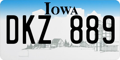 IA license plate DKZ889