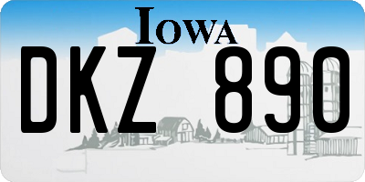 IA license plate DKZ890
