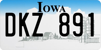 IA license plate DKZ891