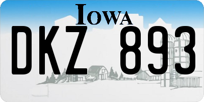IA license plate DKZ893