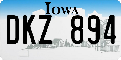 IA license plate DKZ894