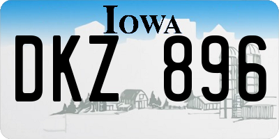 IA license plate DKZ896