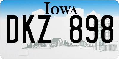 IA license plate DKZ898