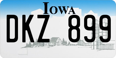 IA license plate DKZ899