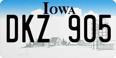 IA license plate DKZ905