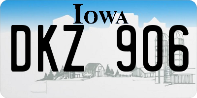 IA license plate DKZ906