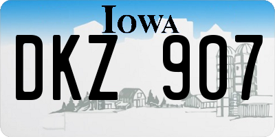 IA license plate DKZ907