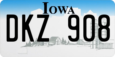 IA license plate DKZ908