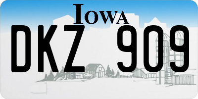 IA license plate DKZ909