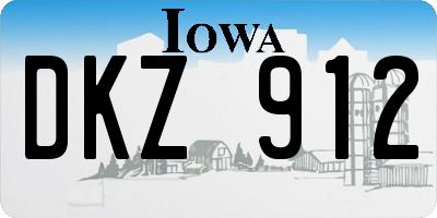 IA license plate DKZ912