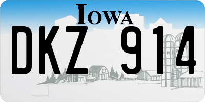 IA license plate DKZ914